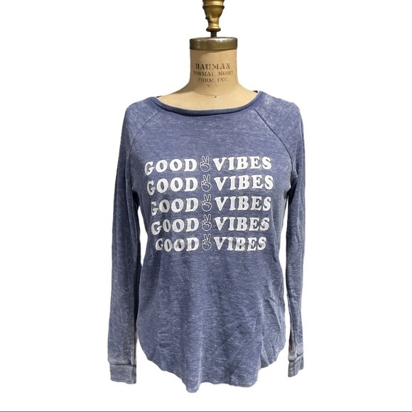 Greyson Threads Good Vibes Graphic Waffle Knit Top - Picture 6 of 6